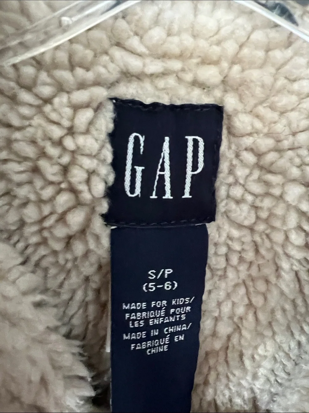 GAP Denim Jacket with Cream Sherpa Collar - Blue - Picture 2 of 3